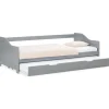 Homestyle4u Ausziehbett 90 x 200 cm Grau 2506