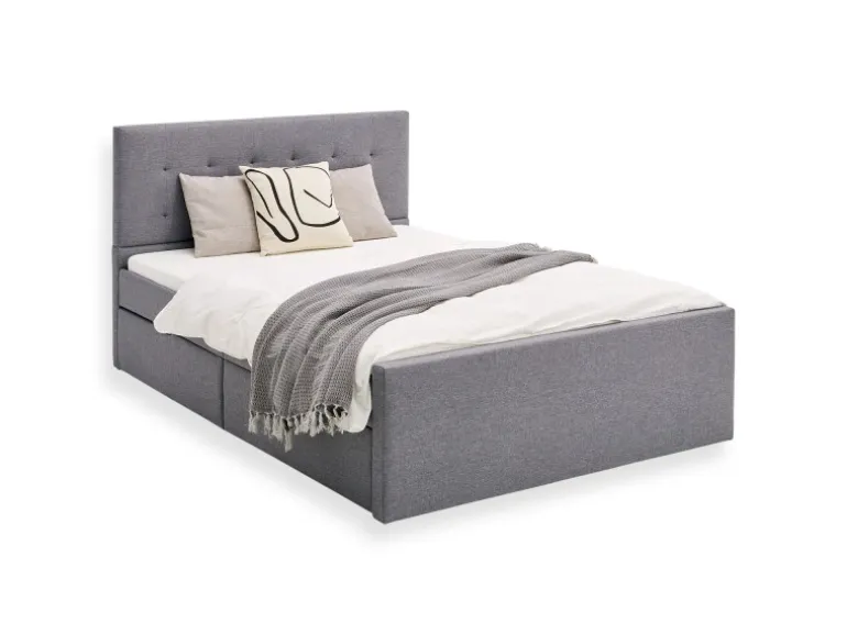 Homestyle4u Doppelbett 120x200 Polsterbett in Grau 1979