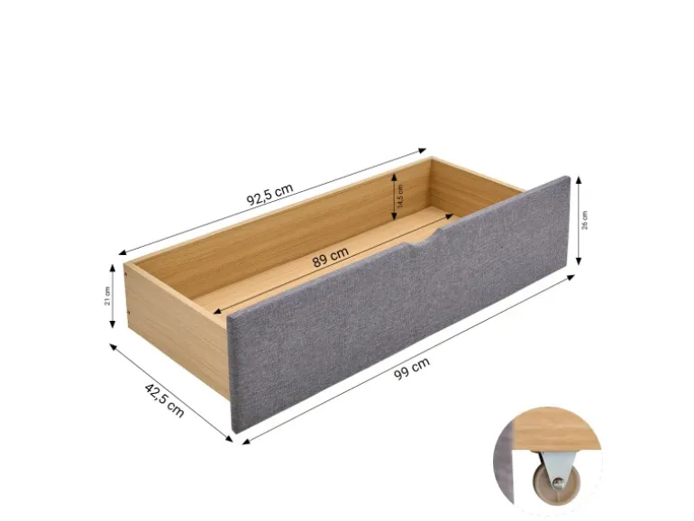 Homestyle4u Doppelbett 120x200 Polsterbett in Grau 1979