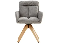 Homestyle4u 2er Set Polsterstühle Drehbar in Grau 2851