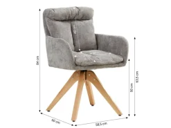 Homestyle4u 6er Set Polsterstühle Drehbar in Grau 2853