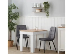 Homestyle4u Esszimmerstuhl 4er Set in Anthrazit Samt 2328