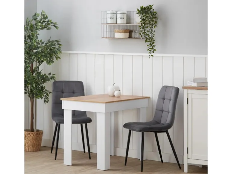 Homestyle4u Esszimmerstuhl 4er Set in Anthrazit Samt 2328