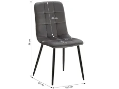 Homestyle4u Esszimmerstuhl 4er Set in Anthrazit Samt 2328