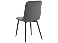 Homestyle4u Esszimmerstuhl 4er Set in Anthrazit Samt 2328