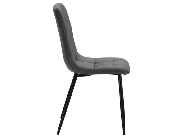 Homestyle4u Esszimmerstuhl 4er Set in Anthrazit Samt 2328