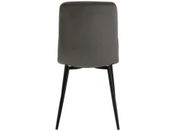 Homestyle4u Esszimmerstuhl 6er Set in Anthrazit Samt 2329