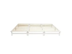 Homestyle4u Familienbett XXL 270x200 cm in Weiß mit Lattenrost 2050