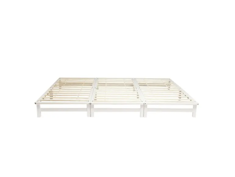 Homestyle4u Familienbett XXL 270x200 cm in Weiß mit Lattenrost 2050