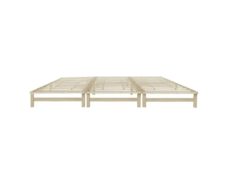 Homestyle4u Familienbett XXL 270x200 cm in Braun mit Lattenrost 2049