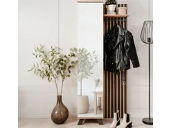 Homestyle4u Garderobe Flurgarderobe mit Spiegel Flurmöbel Garderobenpaneel