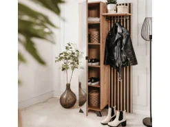 Homestyle4u Garderobe Flurgarderobe mit Spiegel Flurmöbel Garderobenpaneel