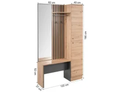 Homestyle4u Garderobe Industrial Flurgarderobe Sitzbank Garderobenpaneel