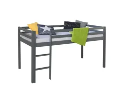 Homestyle4u Hochbett 90x200 in Grau 1861