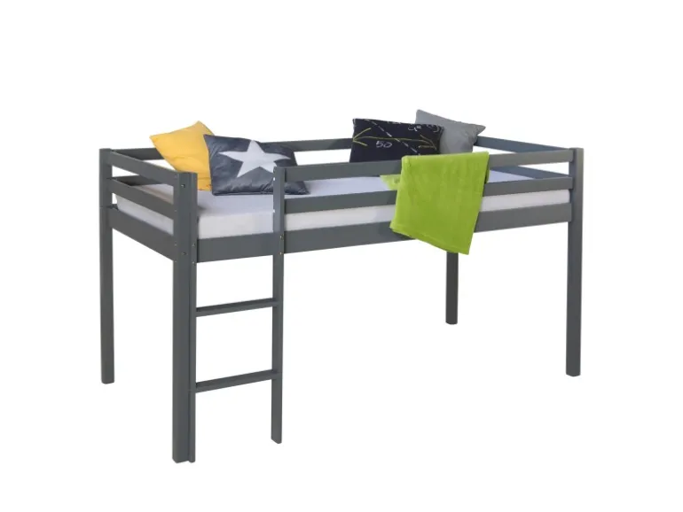 Homestyle4u Hochbett 90x200 in Grau 1861