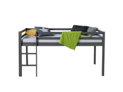 Homestyle4u Hochbett 90x200 in Grau 1861