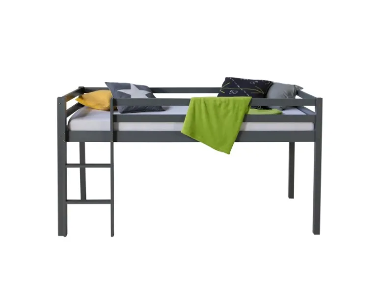 Homestyle4u Hochbett 90x200 in Grau 1861