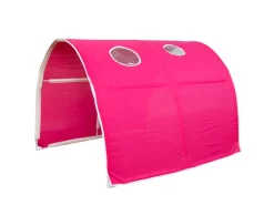 Homestyle4u Hochbett 90x200 mit Vorhang Lattenrost Rutsche Tunnel und Turm in Weiß 2579