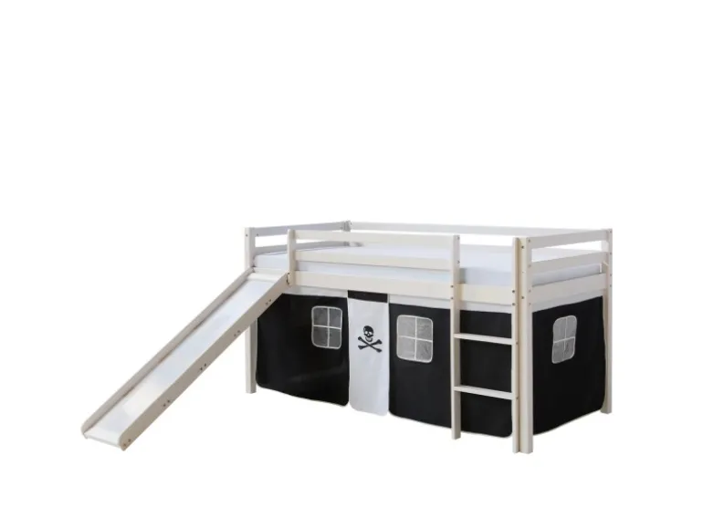 Homestyle4u Hochbett 90x200 mit Rutsche Pirat 1542