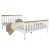 Homestyle4u Holzbett 140 x 200 cm Weiß 1843