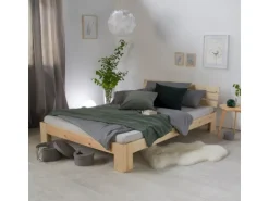 Homestyle4u Holzbett 120 x 200 cm mit Lattenrost in Braun 2192