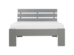 Homestyle4u Holzbett 90x200 mit Lattenrost in Grau 2035