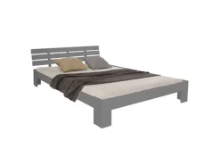 Homestyle4u Holzbett 180x200 mit Lattenrost in Grau 2039