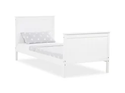 Homestyle4u Jugendbett Holzbett 90 x 200 cm Einzelbett Bettgestell Weiß 1419