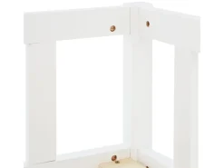 Homestyle4u Kinderbett Weiß mit Rausfallschutz 90x200 cm Bodenbett Lattenrost Matratze 3024
