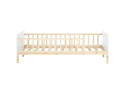 Homestyle4u Kinderbett 90x200 mit Raufallschutz Lattenrost Weiß 2604