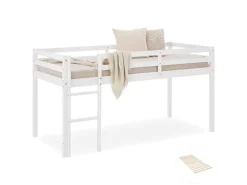 Homestyle4u Kinderbett 90x200 mit Lattenrost in Weiß 2252