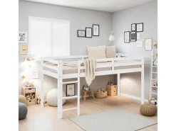 Homestyle4u Kinderbett 90x200 mit Lattenrost in Weiß 2252
