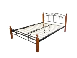 Homestyle4u Metallbett Mit Lattenrost Bettgestell Metall 140 x 200 Braun