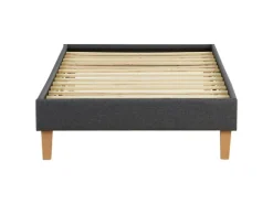 Homestyle4u Polsterbett mit Lattenrost 90x200 cm in Grau 1984