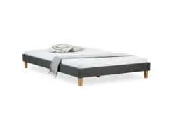 Homestyle4u Polsterbett mit Lattenrost 160x200 cm in Grau 1982