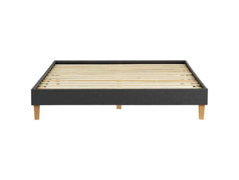 Homestyle4u Polsterbett mit Lattenrost 160x200 cm in Grau 1982