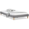 Homestyle4u Polsterbett mit Lattenrost 120x200 cm in Grau 1983