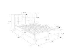Homestyle4u Polsterbett 160x200 cm Bett Doppelbett mit Lattenrost Grau 1733