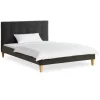 Homestyle4u Polsterbett 140x200 cm mit Lattenrost Doppelbett Samt Anthrazit 2621