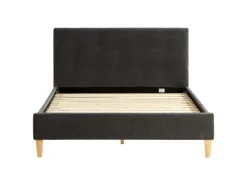 Homestyle4u Polsterbett 140x200 cm mit Lattenrost Doppelbett Samt Anthrazit 2621