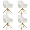 Homestyle4u Polsterstuhl Drehbar 4er Set in Beige 2731
