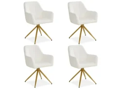Homestyle4u Polsterstuhl Drehbar 4er Set in Beige 2731