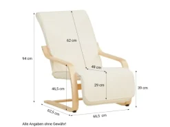 Homestyle4u Relaxsessel mit Fußstütze in Beige 2406
