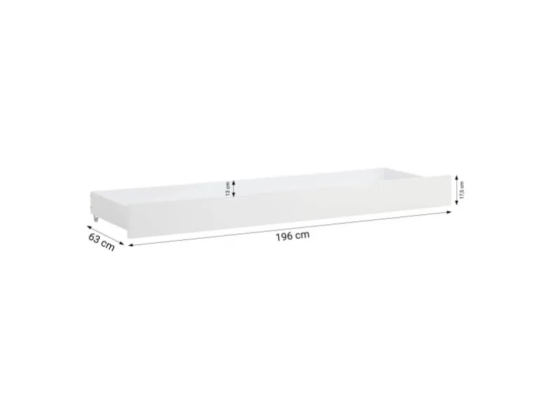 Homestyle4u Schublade Bettkasten mit Rollen in Weiß 2595