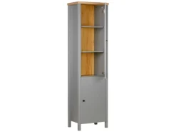 Homestyle4u Vitrine Highboard Kommode Wohnzimmerschrank Holz Grau