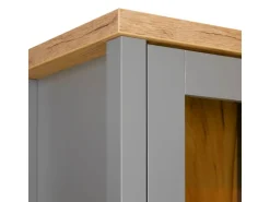 Homestyle4u Vitrine Highboard Kommode Wohnzimmerschrank Holz Grau