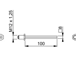 Hoppe FDW Stift Stahl verzinkt 8 mm x 100 mm