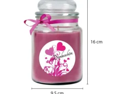 HS Candle Duftkerze & Bonbon Glas Danke Lavendel Lila