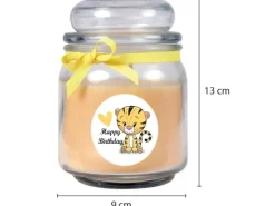 HS Candle Duftkerze & Bonbon Glas Geburtstag Vanille Gelb
