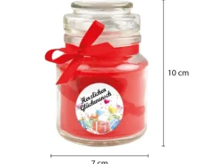 HS Candle Duftkerze & Bonbon Glas Geburtstag Rose Rot